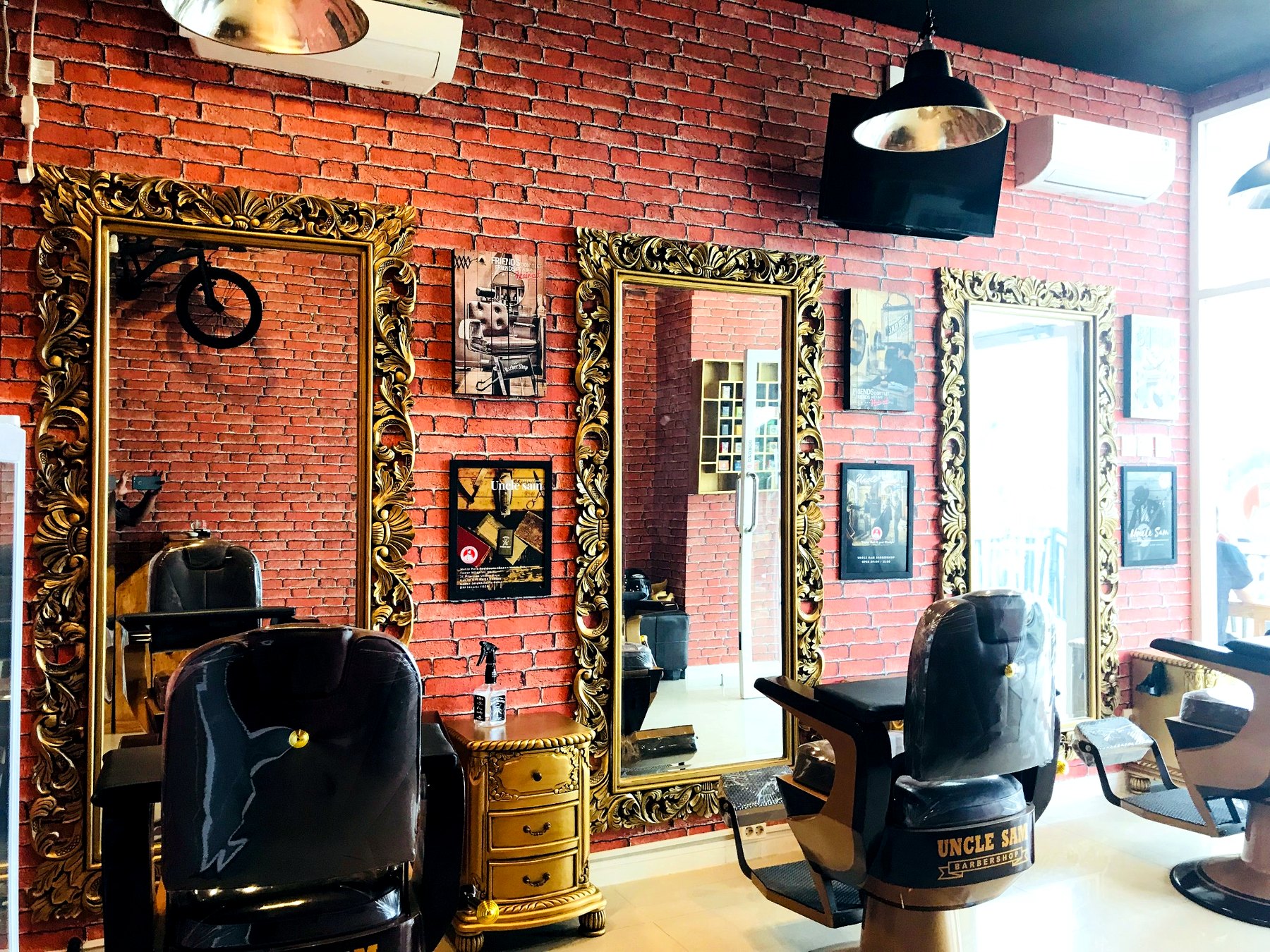 Kursi barber vintage Uncle Sam